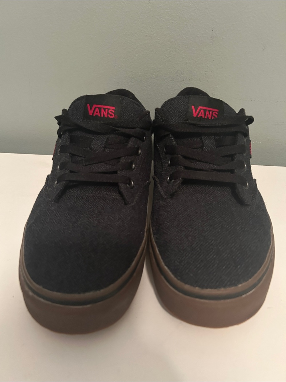 Vans Black Canvas Low-Top Sneakers with Brown Gum Sole